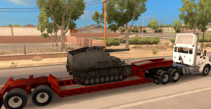 World of Tanks Hummel on lowboy trailer - ATS Mod American Truck
