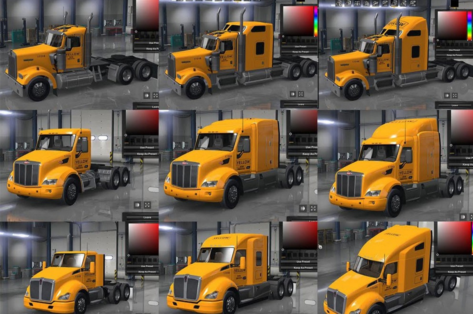 Yellow Inc. Company skins for all 3 CS trucks Mod - ATS Mod