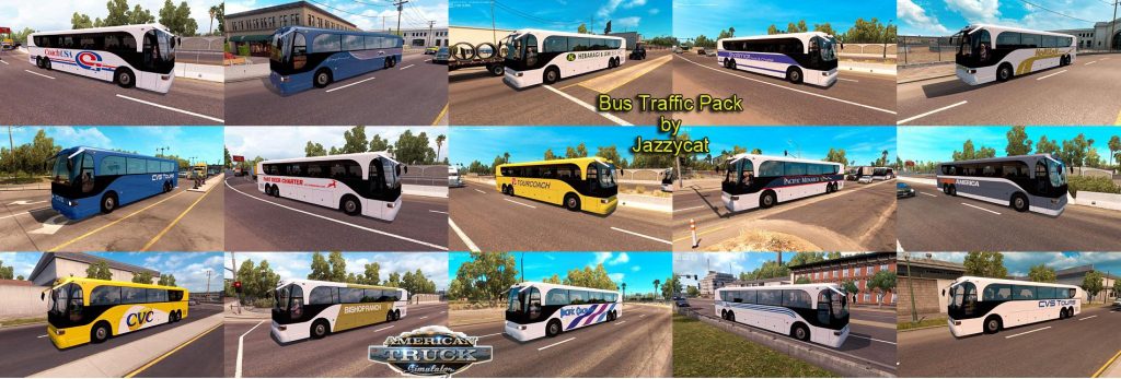 BUS TRAFFIC PACK BY JAZZYCAT V1.2 MOD ATS - ATS Mod | American Truck ...
