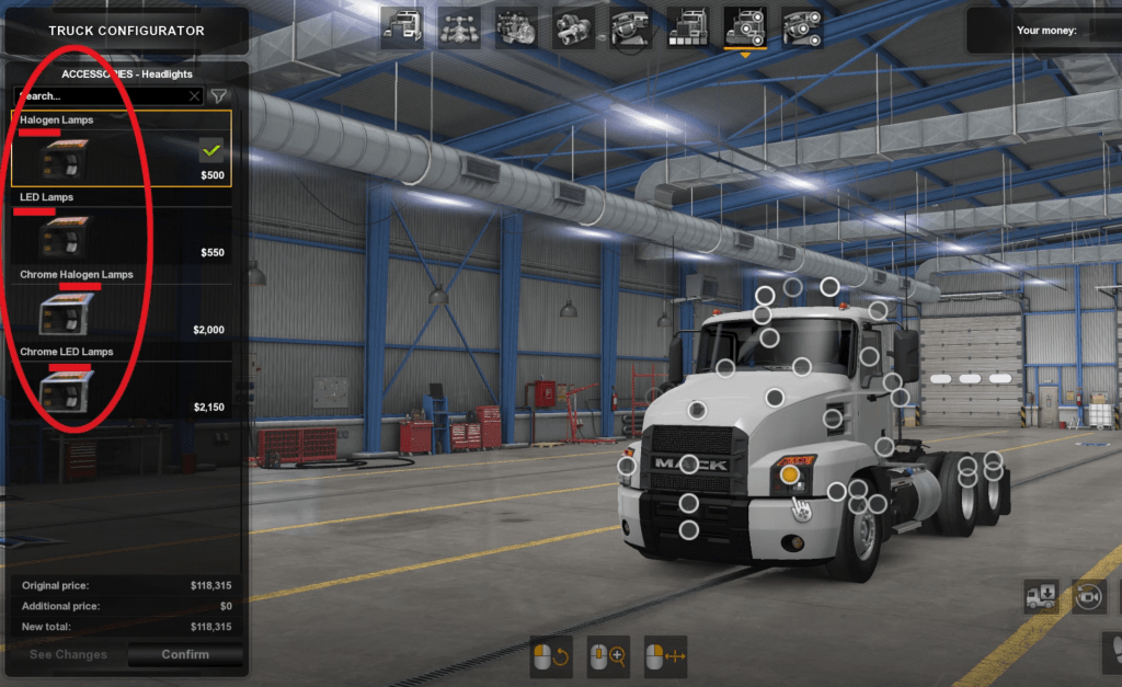 Headlight Options (LED) for new light system 1.40 Mod - ATS Mod ...