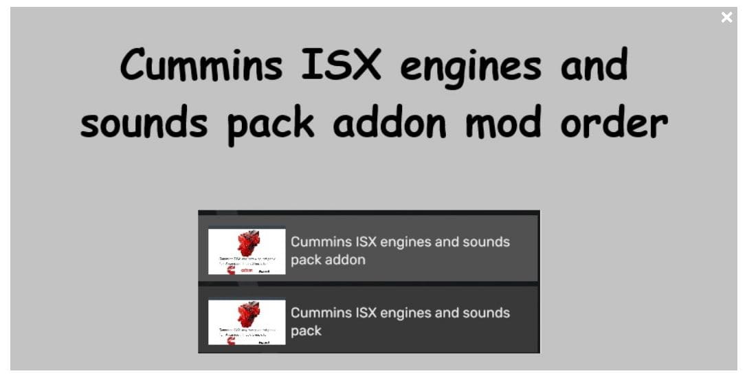 Cummins ISX engines and sounds pack v 2.3.0 (ATS v 1.44 – 1.53) Mod