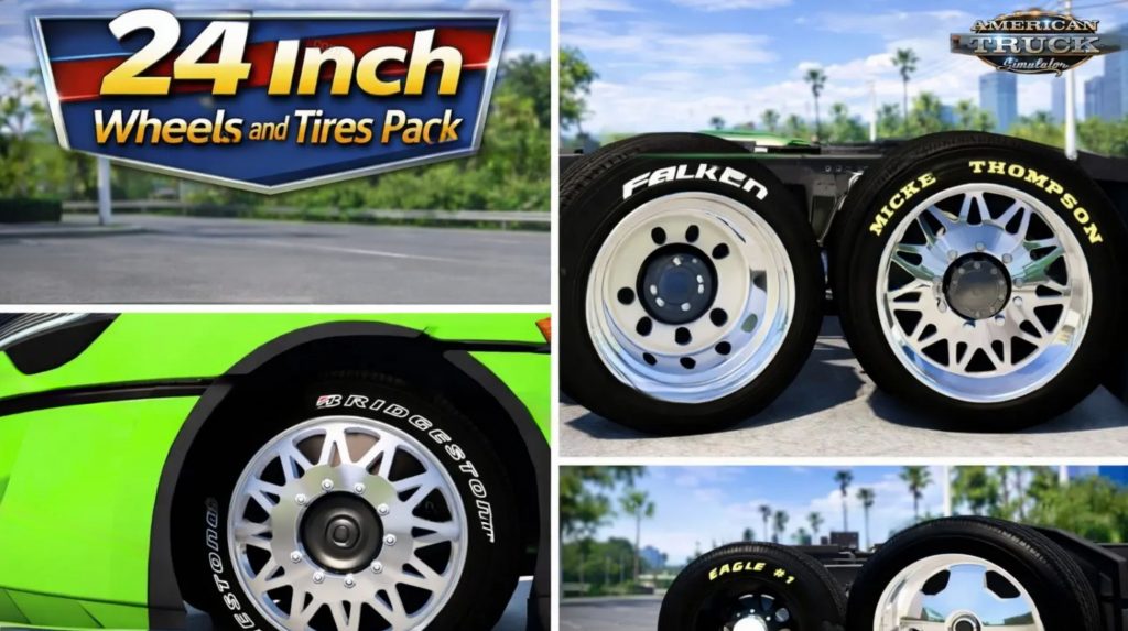 Nice Rims Ats Mod 24 Inch Wheels and Tires Pack v1.8 (1.57.x) Mod - ATS Mod | American ...