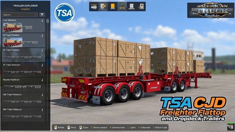 Tsa Mod TSA CJD Freighter Flattop and Dropdeck Trailers v1.1 Mod - ATS Mod ...