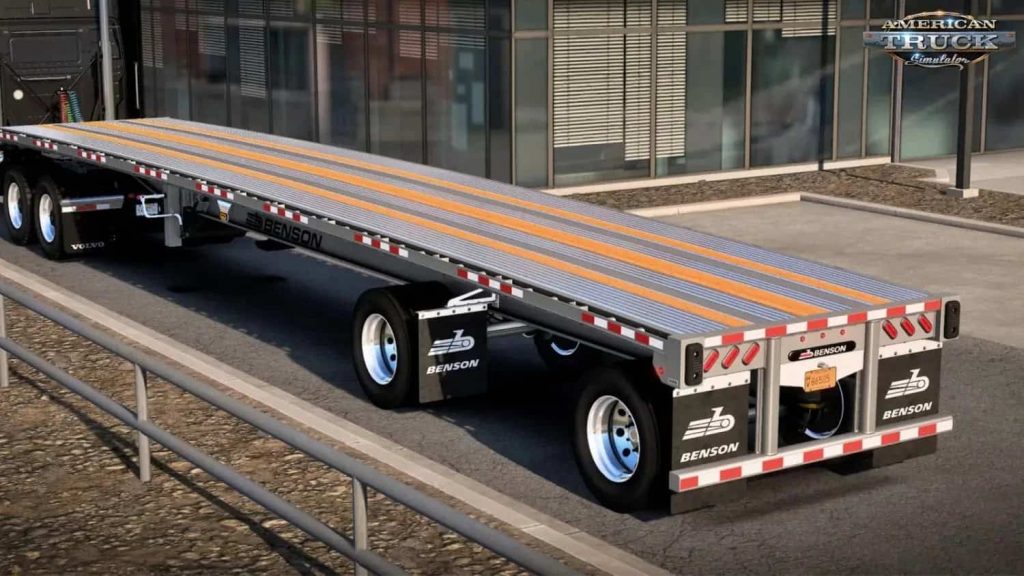 Flatbed Benson Trailer v3.7 Mod - ATS Mod | American Truck Simulator Mod