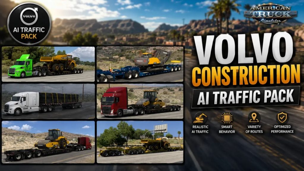Volvo Construction AI Traffic Pack v1.0 (1.59.x) Mod - ATS Mod ...