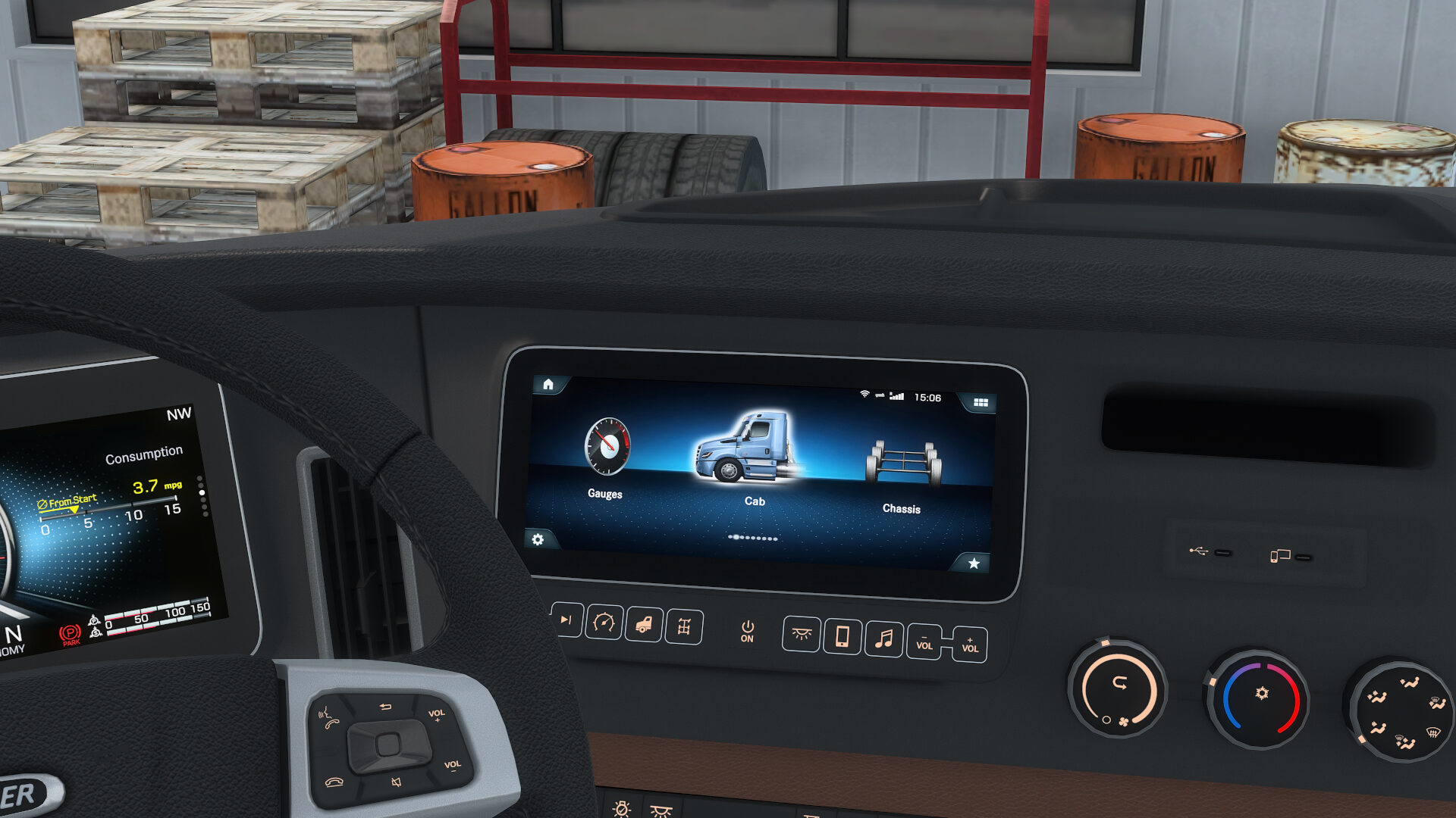 Freightliner Cascadia 2024 (Gen 5) – Improved Infotainment Screens Mod