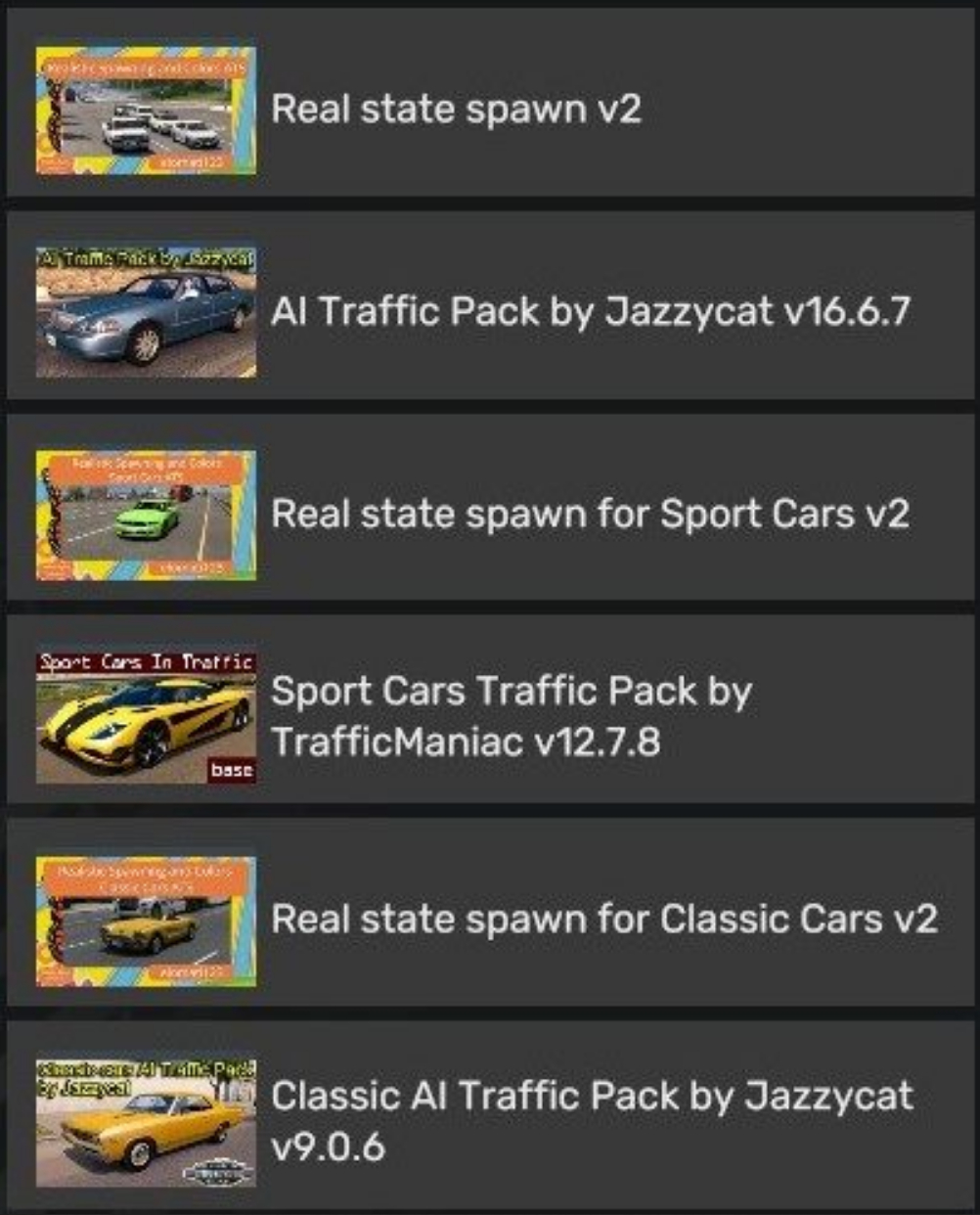Realistic state spawn for Jazzycat’s cars v1.61 Mod thumbnail 2